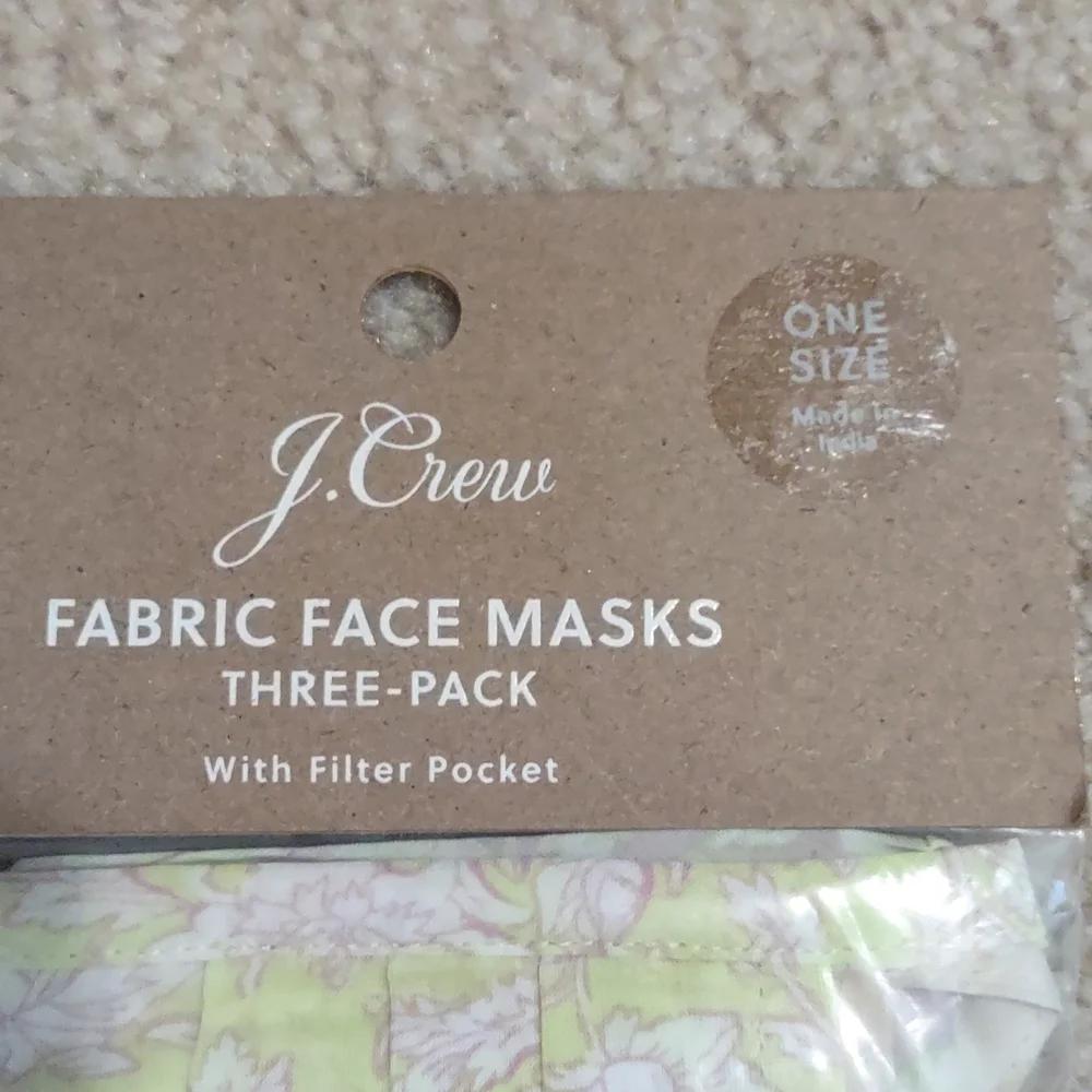 J. Crew Three-pack nonmedical tie-back face masks